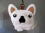 フレンチブルドッグ白の犬キーホルダー