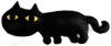 黒猫ブローチ　本革製