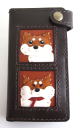 柴犬のスマートフォンケース　手縫い本革のオーダーメイド品
